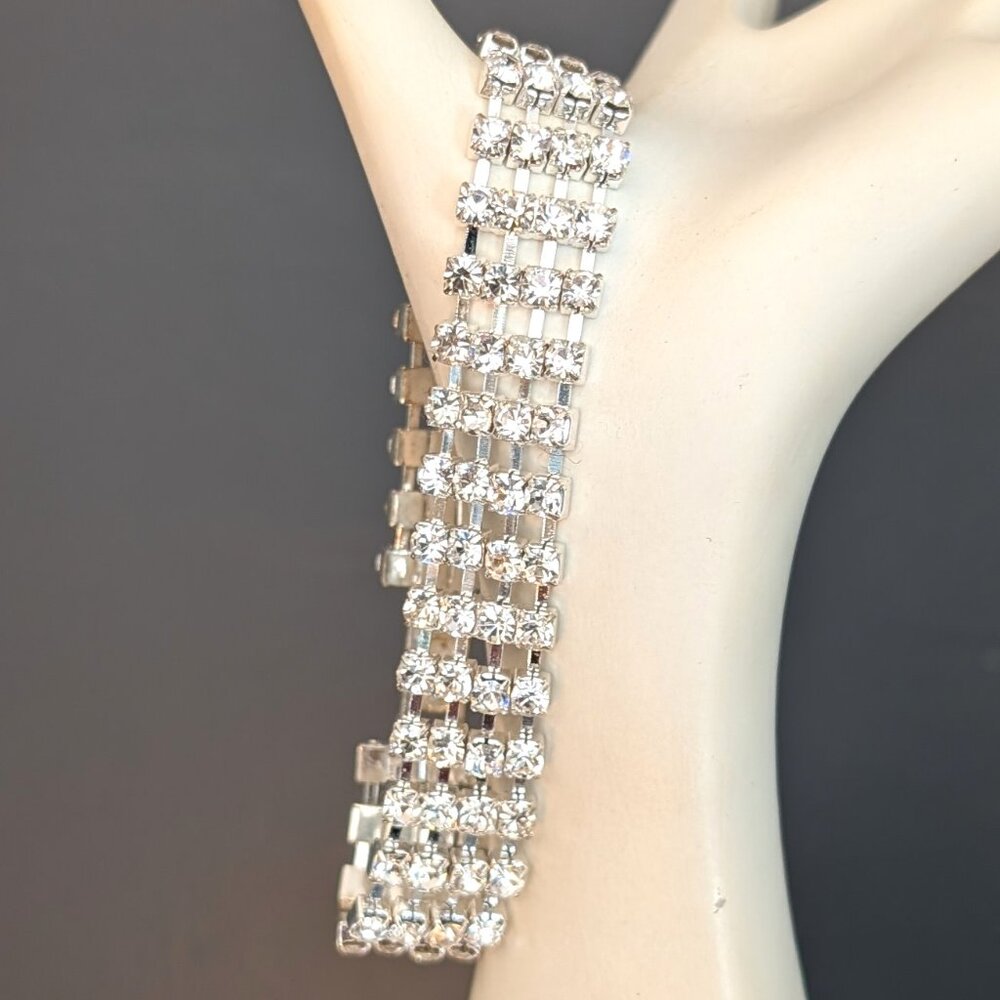Silver and rhinestone bracelet